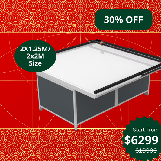 UUNA TEK 3.0 - (2X1.25M/2X2M) 建築製図用組み立て済みハイエンドオールインワン建築製図台＆ペンプロッター