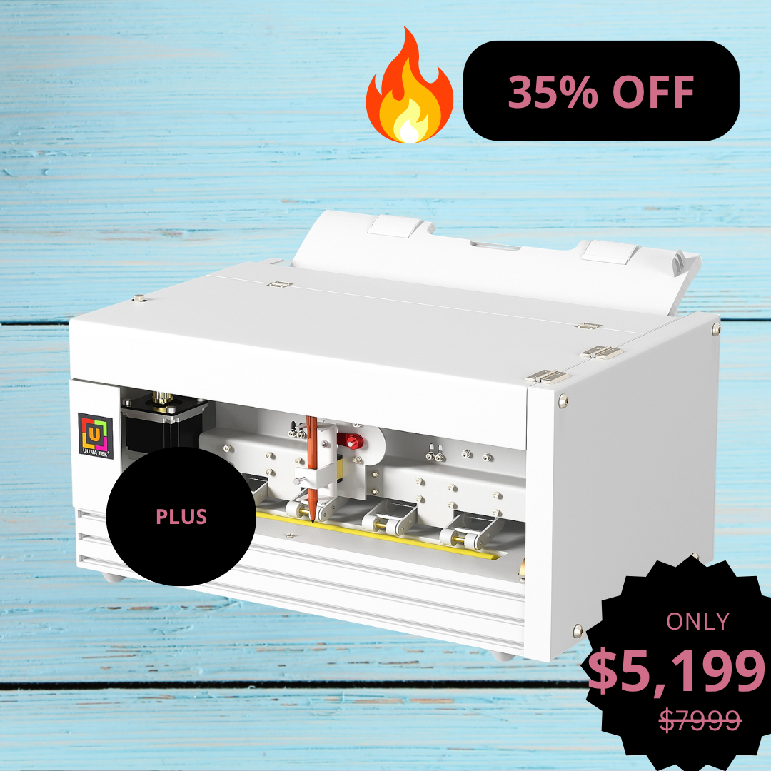 UUNA TEK® iAuto Plus - フィーダー付き手書き機/自動署名機/手紙用手書き機/自動筆記機、一度に最大210通の手紙と80枚の封筒を書ける