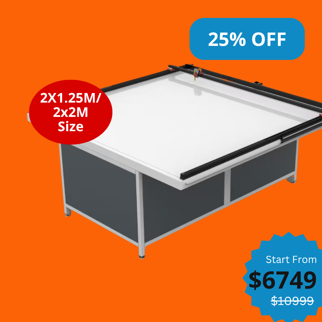 UUNA TEK 3.0 - (2X1.25M/2X2M) 建築製図用組み立て済みハイエンドオールインワン建築製図台＆ペンプロッター